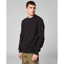 CP COMPANY 10CMSPO42A 005086W BLACK SWEATSHIRTS - CREW NECK DIAGONAL RAISED FLEECE